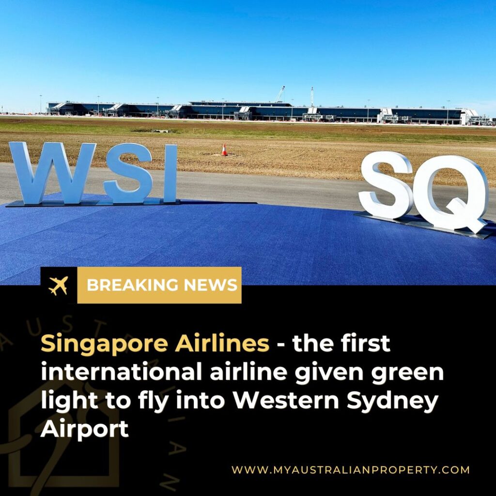 Singapore Airlines Becomes the First International Airline to Operate Direct Flights to Western Sydney Airport